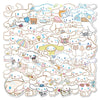 50pcs Sanrio Cartoon Stickers - Hello Kitty, Kuromi, My Melody