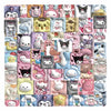 50pcs Sanrio Cartoon Stickers - Hello Kitty, Kuromi, My Melody