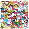 50pcs Sanrio Cartoon Stickers - Hello Kitty, Kuromi, My Melody