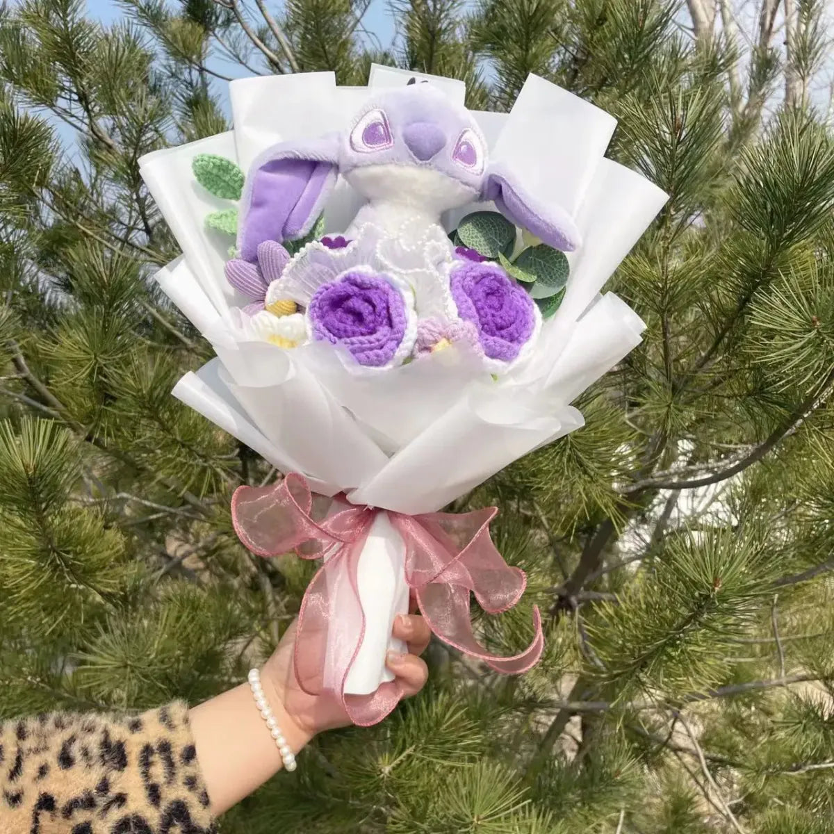 Stitch & Angel Plush Bouquet – Handmade Gift for Valentine’s & Holiday