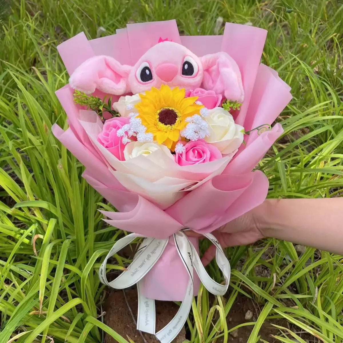 Stitch & Angel Plush Bouquet – Handmade Gift for Valentine’s & Holiday