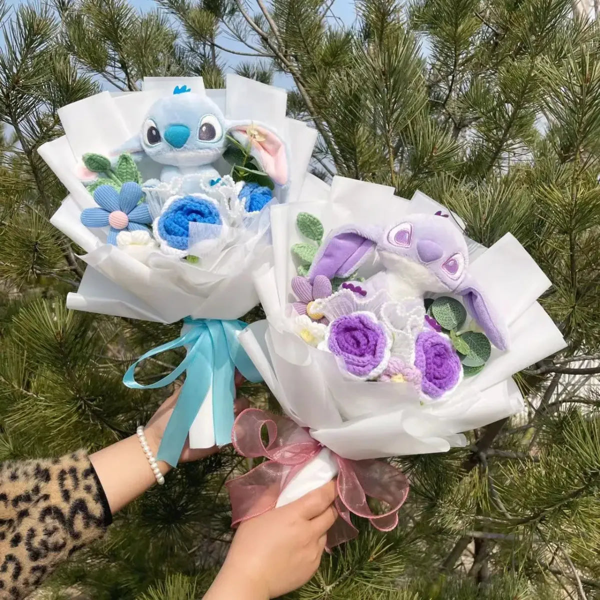 Stitch & Angel Plush Bouquet – Handmade Gift for Valentine’s & Holiday
