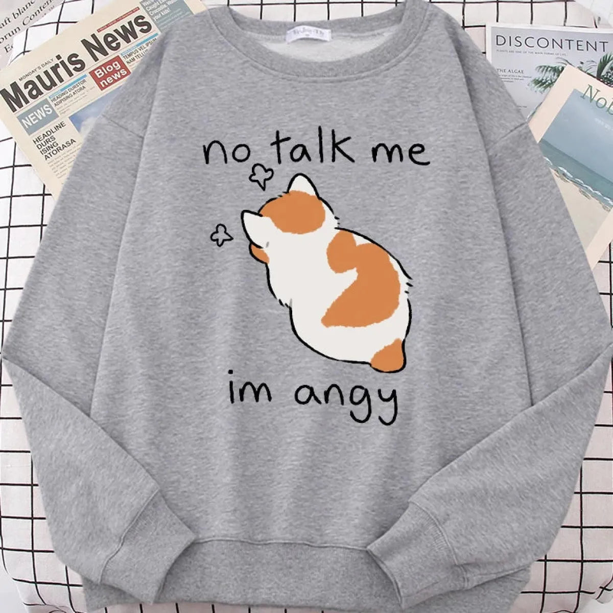 Kawaii "Im Angy" Cat Hoodie