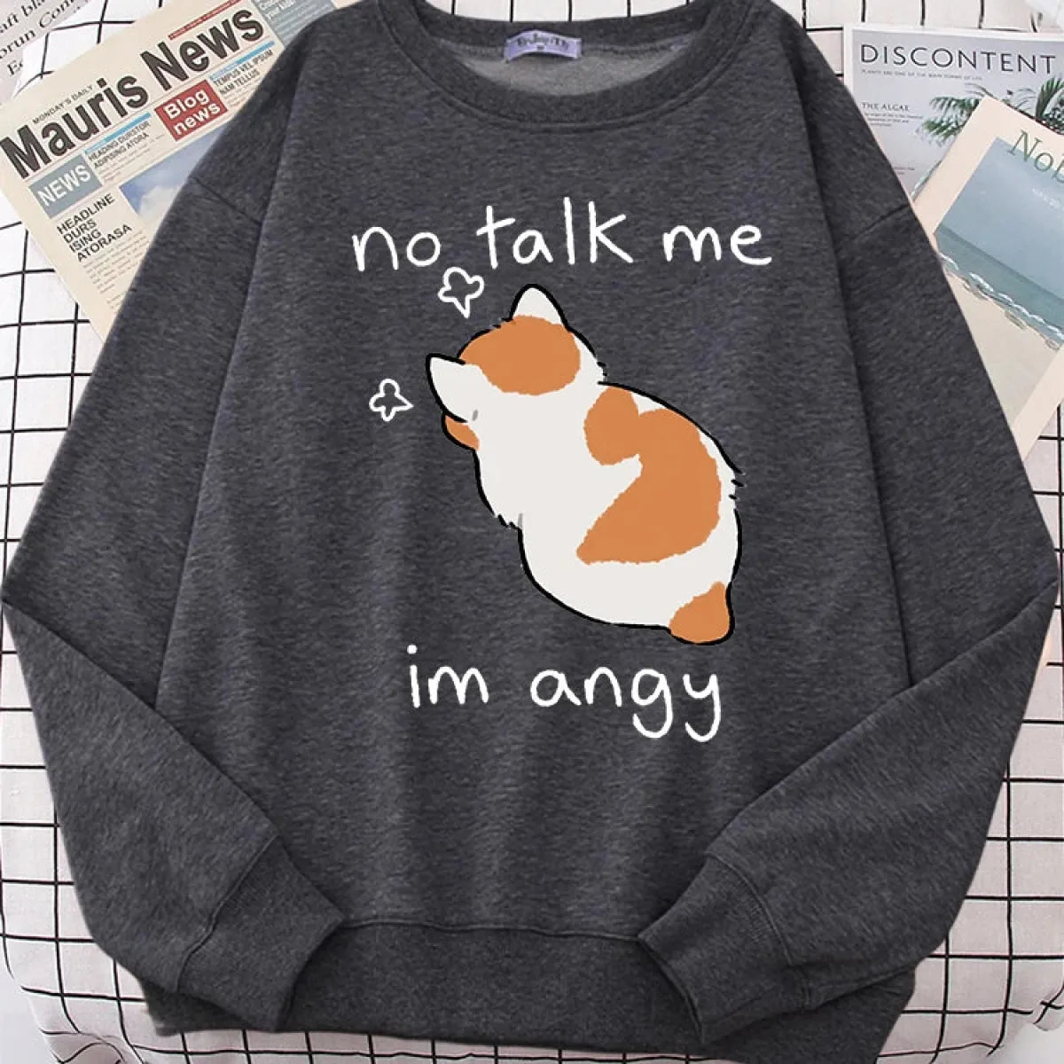 Kawaii "Im Angy" Cat Hoodie