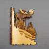 Animal Carving Handcraft Wall Hanging Sculpture Wood Raccoon Bear Deer Hand Painted Decoration For
