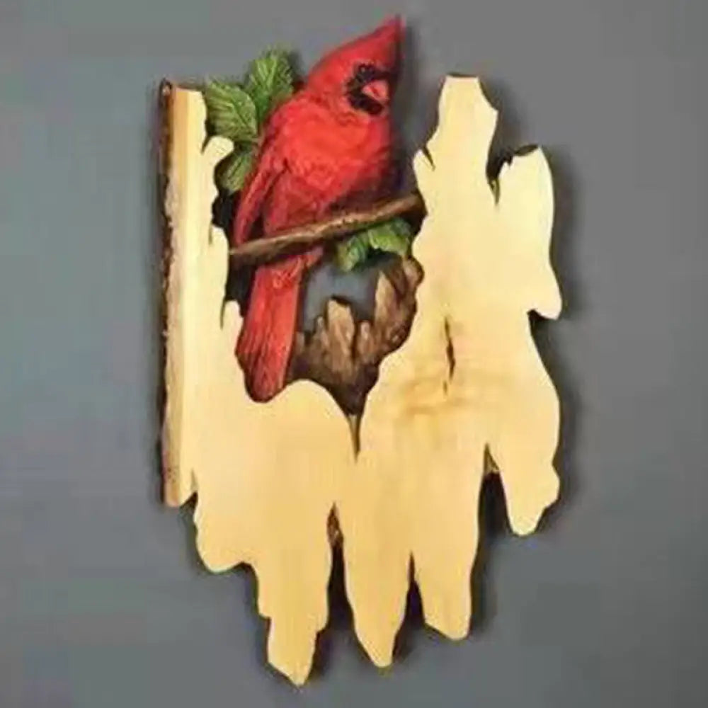 Animal Carving Handcraft Wall Hanging Sculpture Wood Raccoon Bear Deer Hand Painted Decoration For