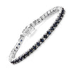 8.36 Carat Genuine Blue Sapphire .925 Sterling Silver Bracelet