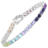 12.04 Carat Genuine Multi Stone .925 Sterling Silver Bracelet