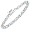 8.80 Carat Genuine Aquamarine .925 Sterling Silver Bracelet
