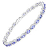 6.00 Carat Genuine Tanzanite .925 Sterling Silver Bracelet