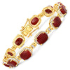 21.11 Carat Dyed Ruby and White Diamond .925 Sterling Silver Bracelet