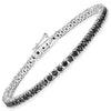 3.15 Carat Genuine Black Diamond .925 Sterling Silver Bracelet