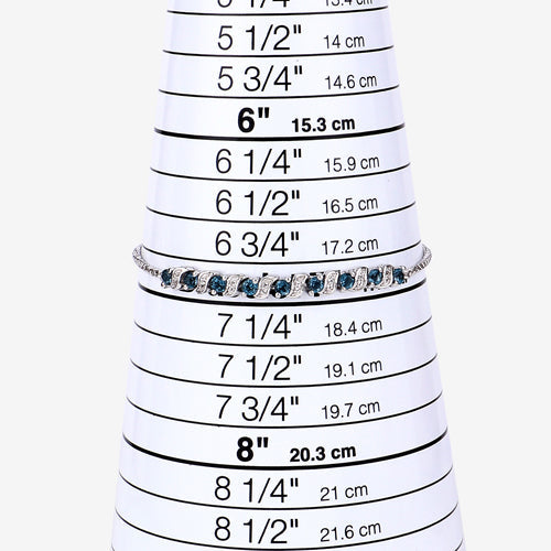 1.34 Carat Genuine London Blue Topaz and White Topaz .925 Sterling Silver Bracelet