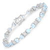 11.10 Carat Genuine Blue Topaz and White Diamond .925 Sterling Silver Bracelet