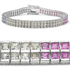 9.50 Carat Genuine Multi sapphire Sterling Silver Bracelet