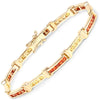 6.48 Carat Genuine Orange Sapphire and Yellow Sapphire .925 Sterling Silver Bracelet