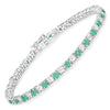 5.77 Carat Genuine Emerald and White Topaz .925 Sterling Silver Bracelet