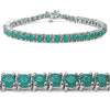 7.48 Carat Genuine Emerald .925 Sterling Silver Bracelet