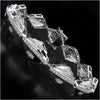 14K Yellow Gold Plated 1.07 Carat Genuine White Diamond Sterling Silver Bracelet