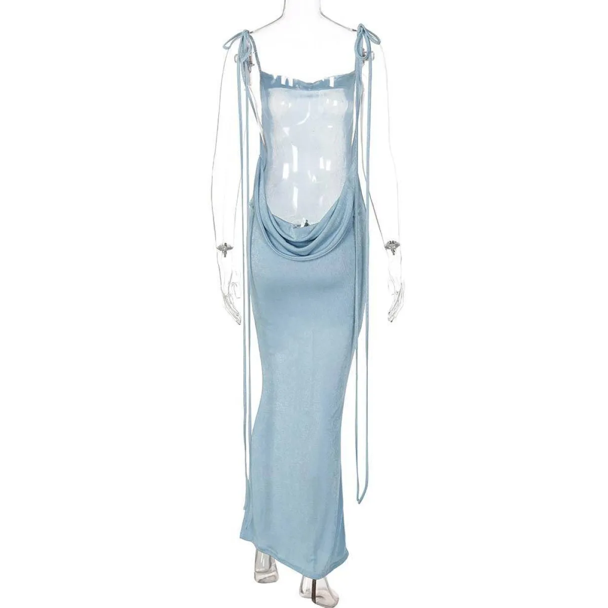 Lace Up Backless Dress