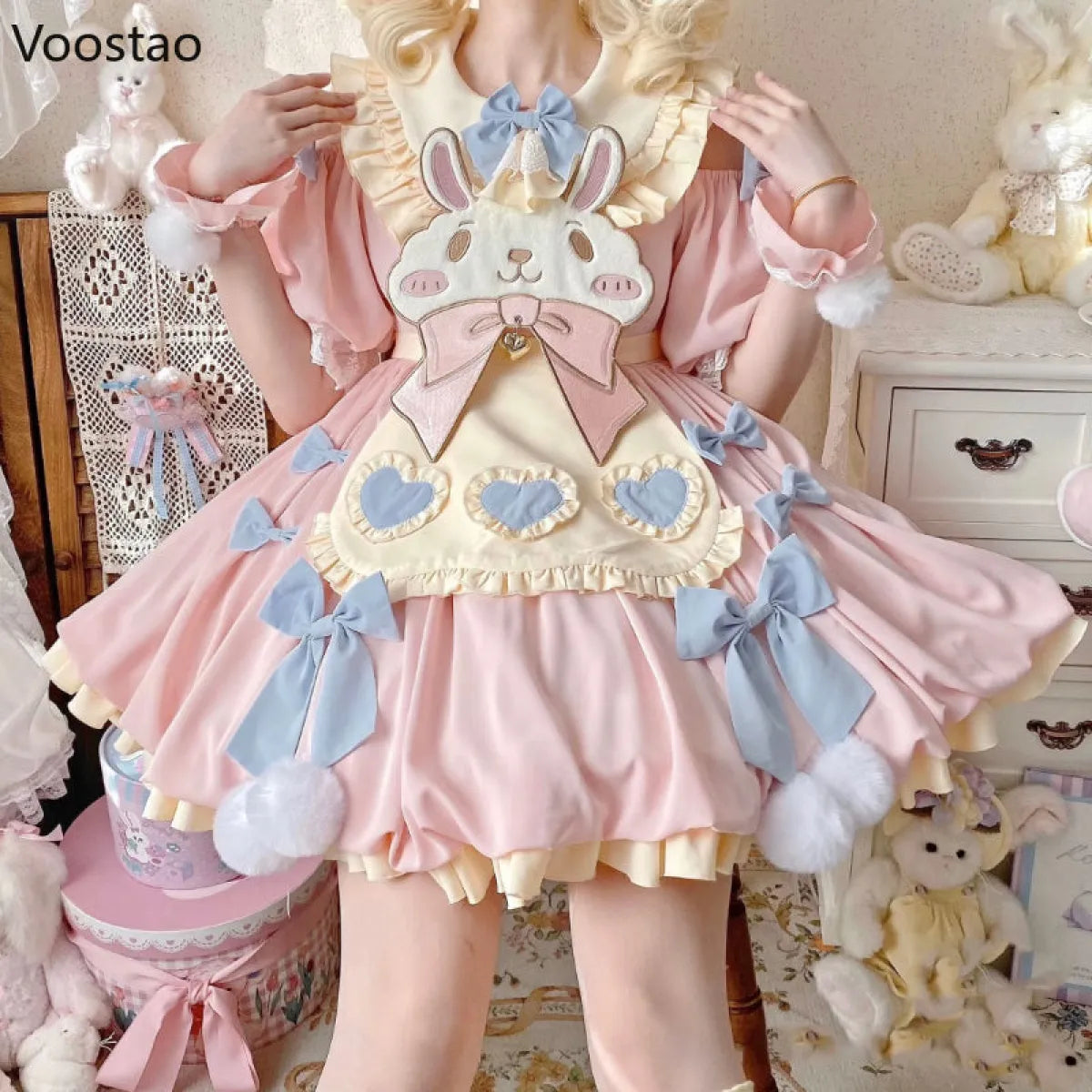Pastel Lolita Bunny Bow Dress