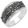 0.27 Carat Genuine Blue Diamond .925 Sterling Silver Ring
