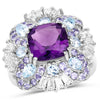 8.38 Carat Genuine Multi Stones .925 Sterling Silver Ring