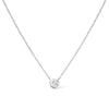 10K White Gold 1/10 Carat Round Brilliant-Cut Diamond Modern Bezel-Set Solitaire 16"-18" Pendant Necklace (H-I Color, SI2-I1 Clarity)