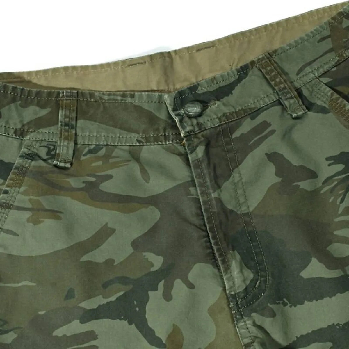 Military Camouflage Denim Cargo Shorts