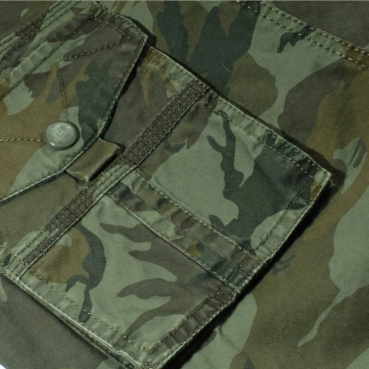Military Camouflage Denim Cargo Shorts