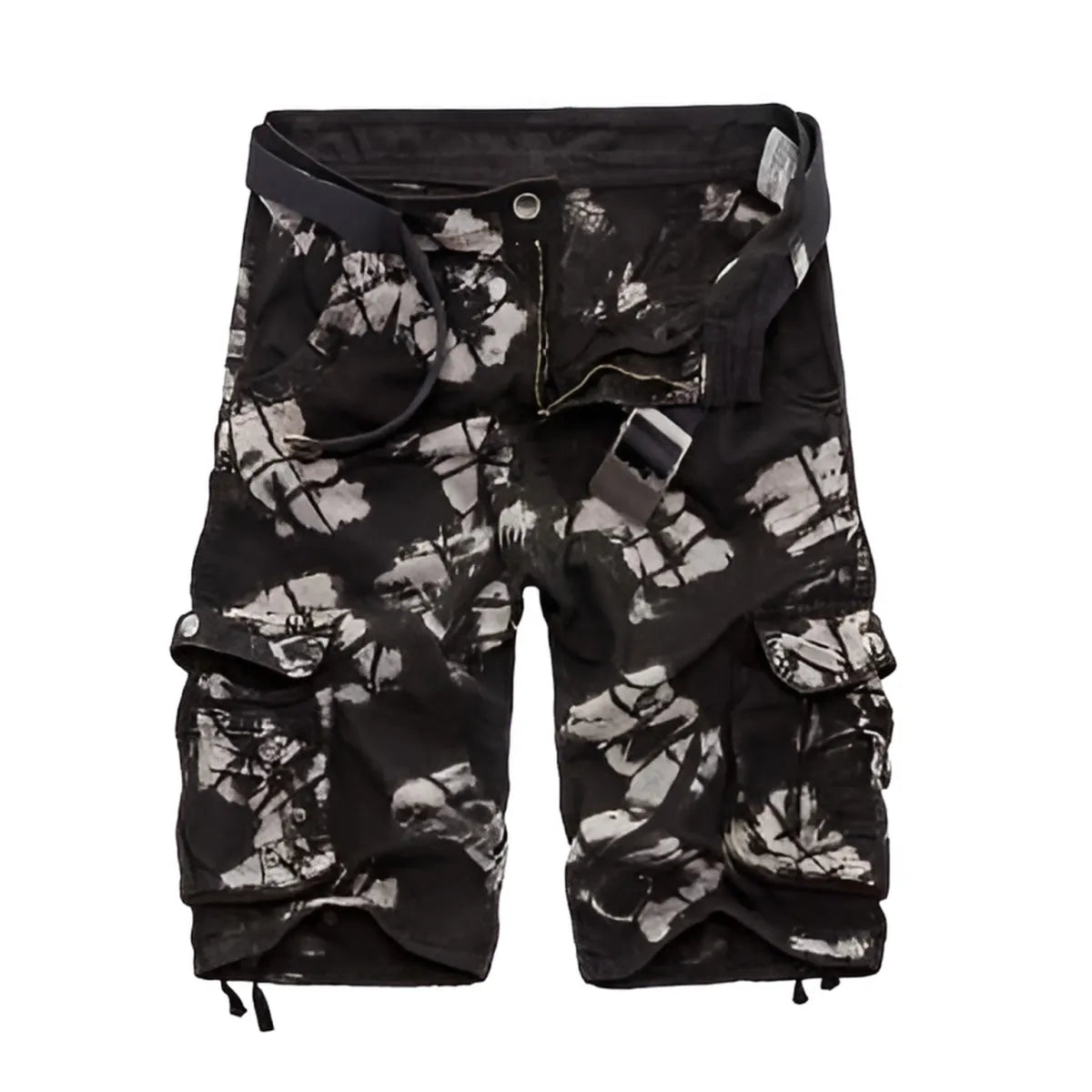 Military Camouflage Denim Cargo Shorts