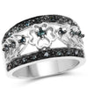 0.31 Carat Genuine Blue Diamond .925 Sterling Silver Ring