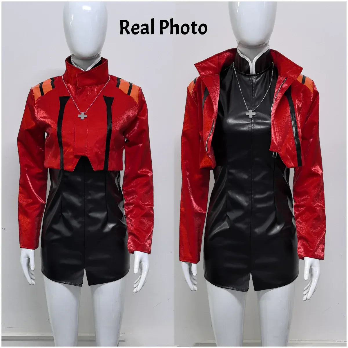 Misato Katsuragi EVA Cosplay Set – Red Jacket & Black Dress Costume