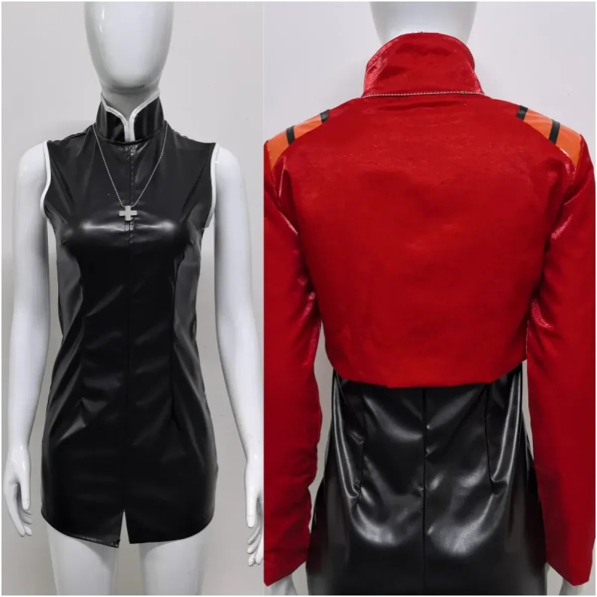 Misato Katsuragi EVA Cosplay Set – Red Jacket & Black Dress Costume