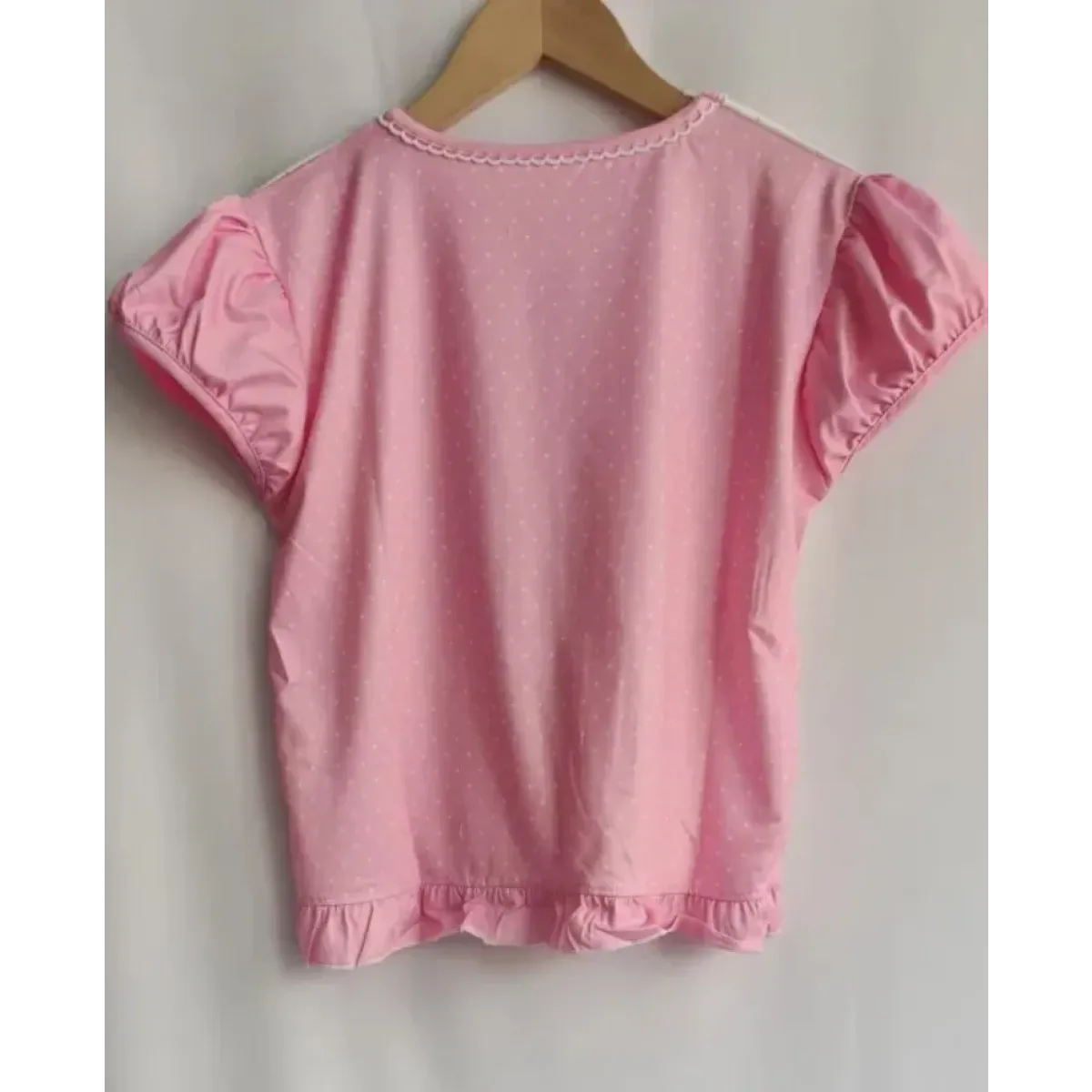 Harajuku Ruffle Cartoon Crop Tee