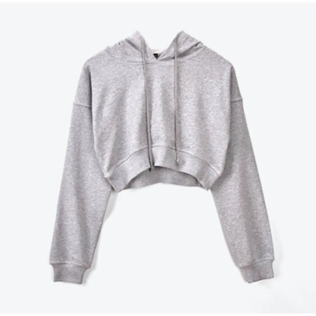 Solid Color Cropped Hoodie
