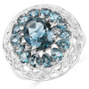 5.98 Carat Genuine London Blue Topaz .925 Sterling Silver Ring
