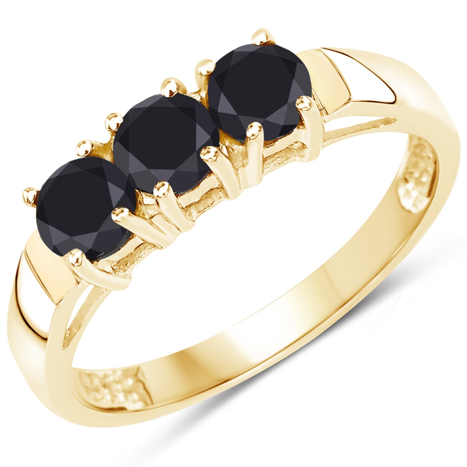 0.99 Carat Genuine Black Diamond .925 Sterling Silver Ring