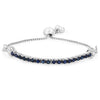 2.41 Carat Genuine Blue Sapphire and White Zircon .925 Sterling Silver Bracelet