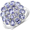 2.70 Carat Genuine Tanzanite .925 Sterling Silver Ring