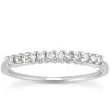 14k White Gold Raised Shared Prong Diamond Wedding Ring Band