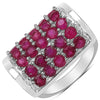 3.01 Carat Genuine Ruby & White Diamond .925 Sterling Silver Ring