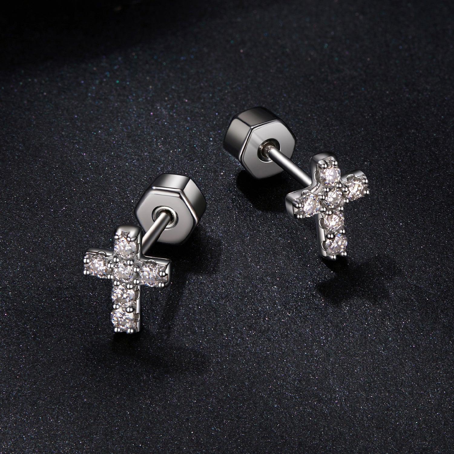 925 Sterling Silver Moissanite Earring 0.7x0.6cm for Women