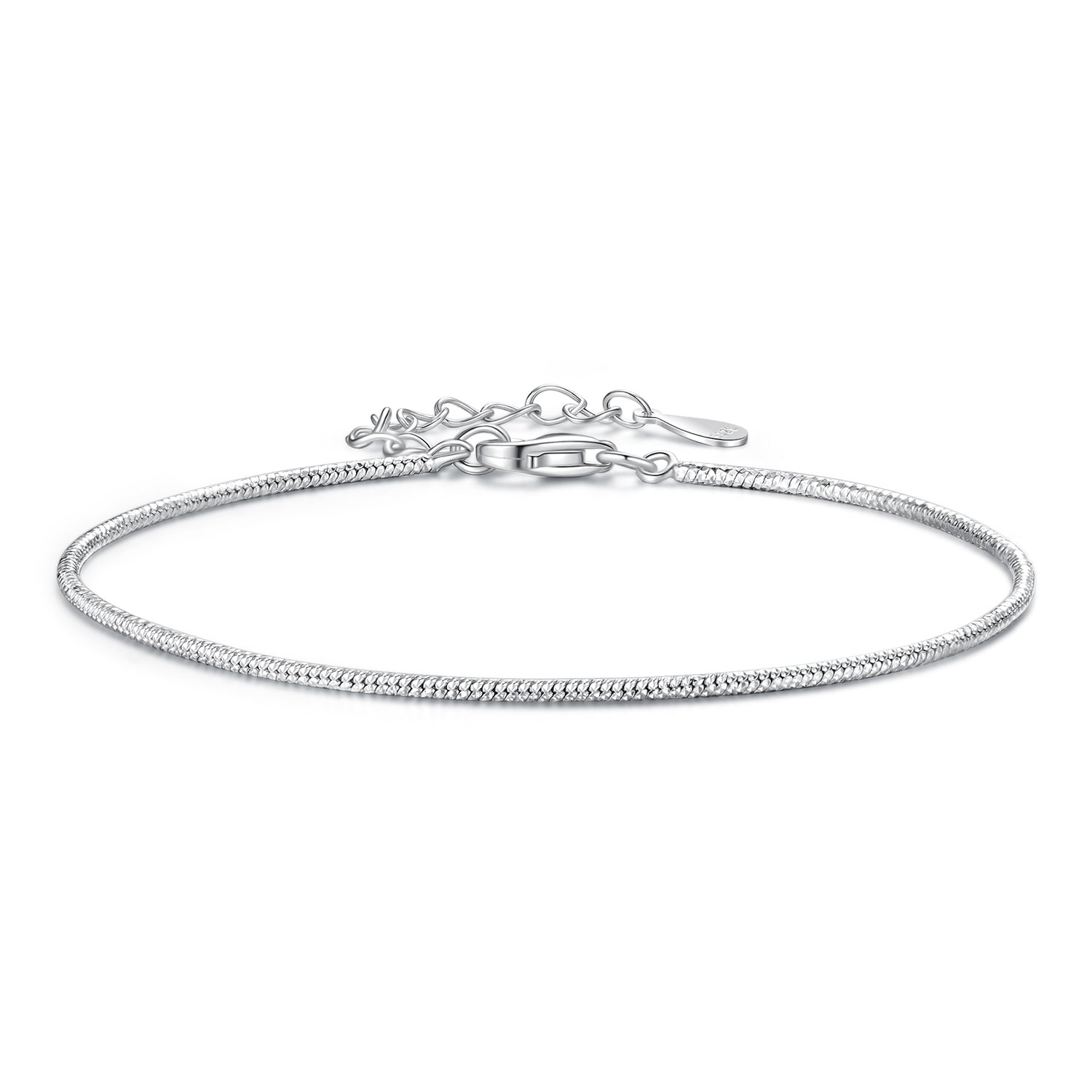 925 Sterling Silver Plated White Gold Adjustable Bracelet for Women