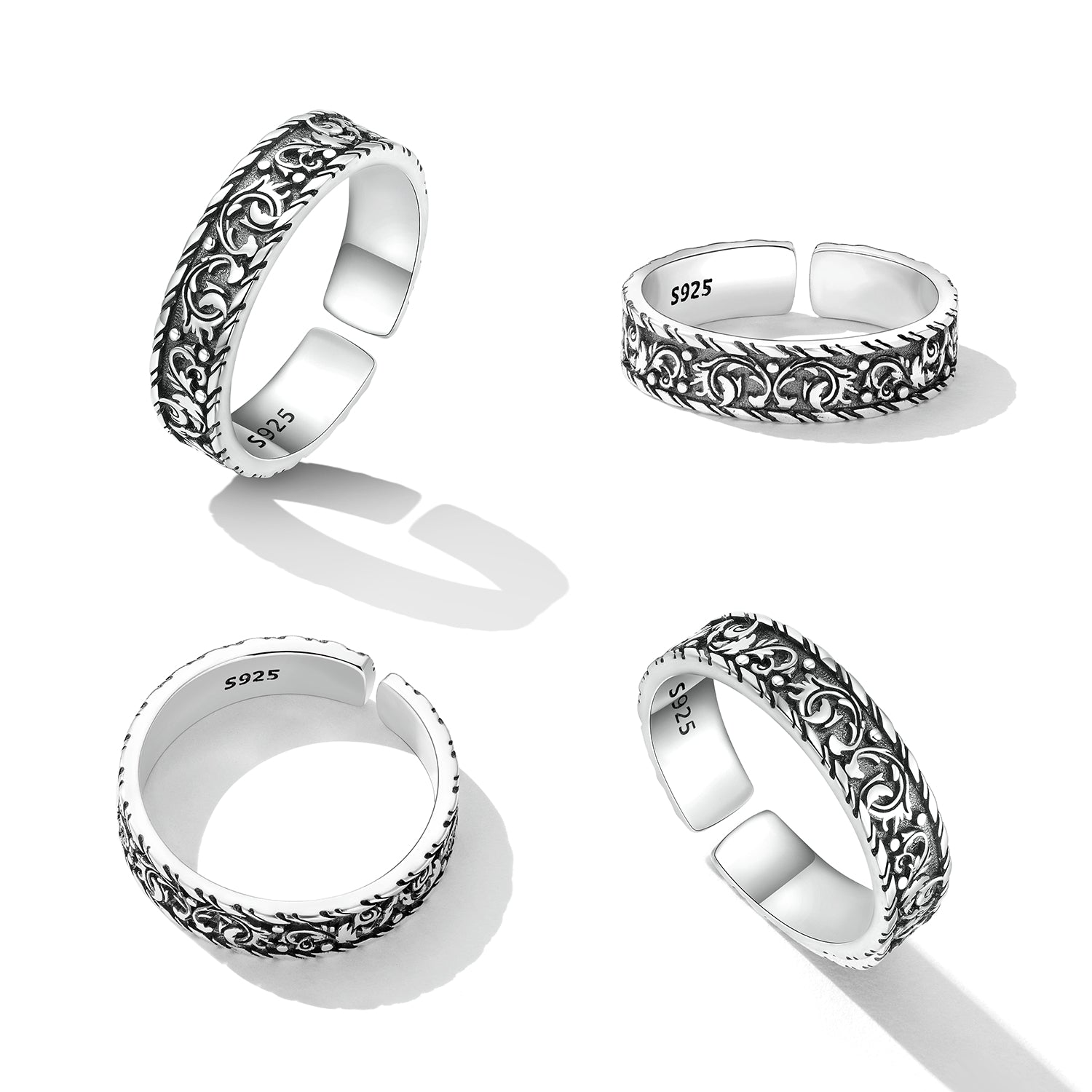 925 Oxidized Silver 0.5cm Ring