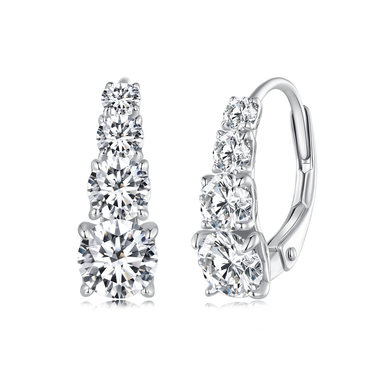 S925 Sterling Silver 0.50 Carat Moissanite Earrings for Women
