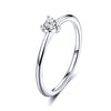 925 Sterling Silver Ring Size 6.0 with CZ and Platinum Plating for Women