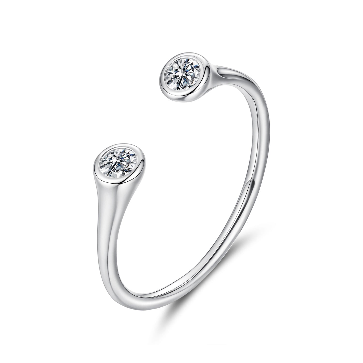 925 Sterling Silver Moissanite Ring Size E