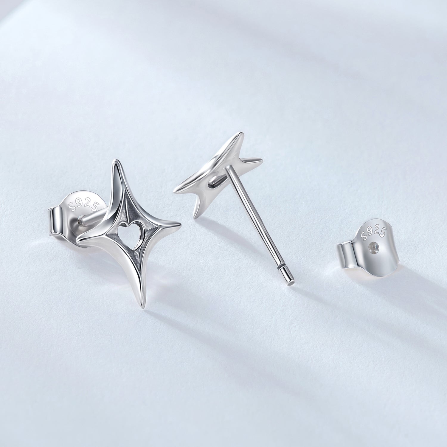 925 Sterling Silver Earrings 1.2x0.9cm