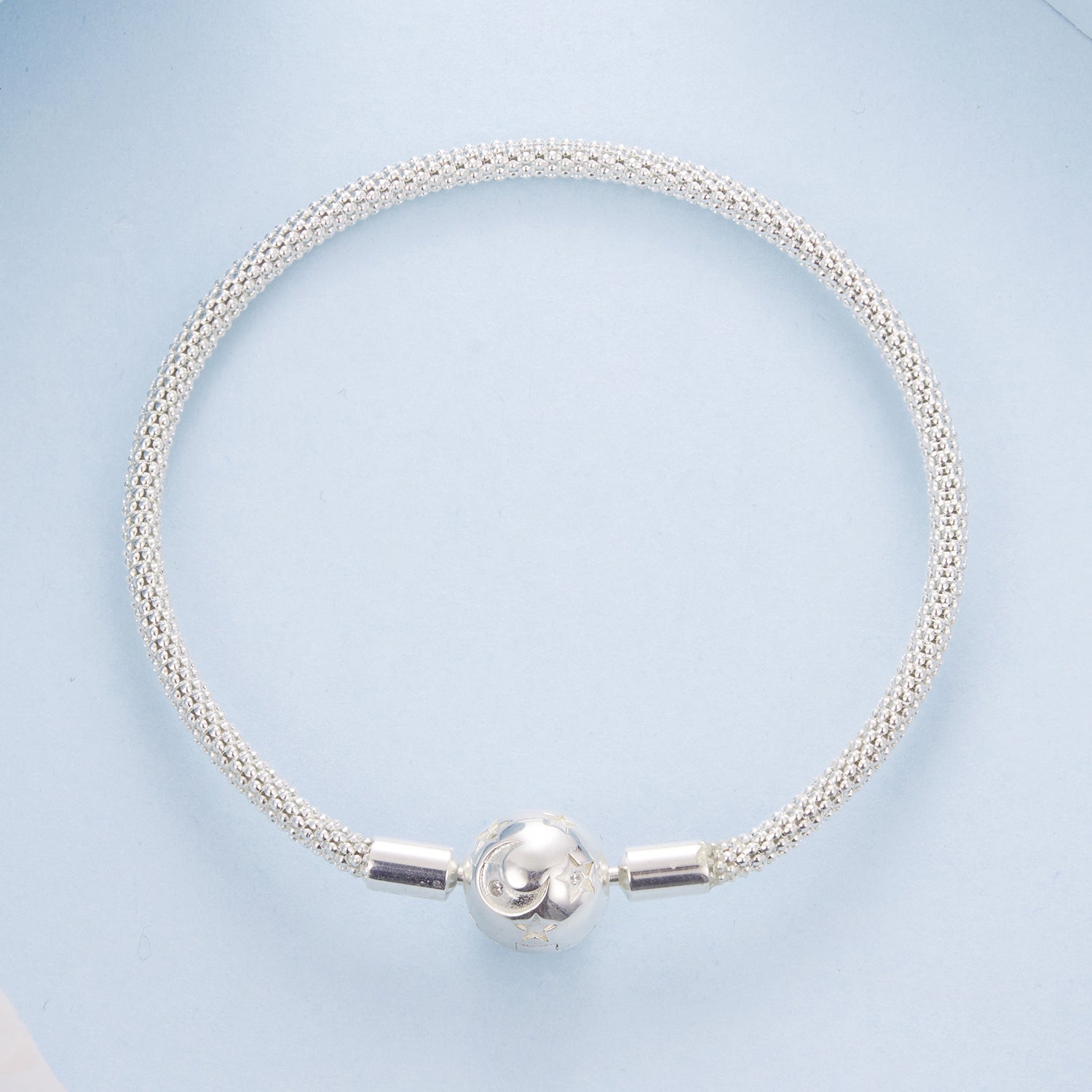 925 Sterling Silver CZ Pavé Setting Bracelet, Size 17.0 for Women
